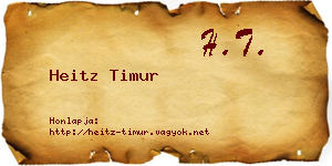 Heitz Timur névjegykártya